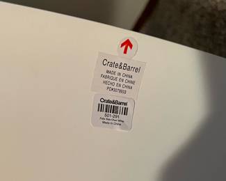  Crate & Barrel White Felix Side Chair