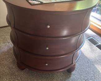 Bernhardt 3 Drawer Round Side Table
