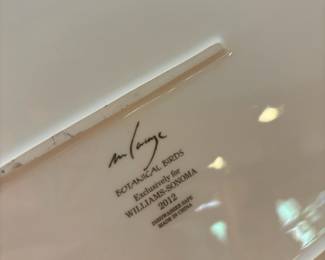 2012 Williams-Sonoma "Botanical Birds" Porcelain Serving Platter