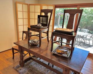 Amish Farmhouse Style Rectangular Dining Set