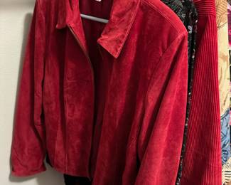 Coldwater Creek Red Suede Leather Jacket – Size XL
