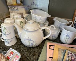 Corelle Coordinates Shadow Iris Tea Set & Casserole Dishes