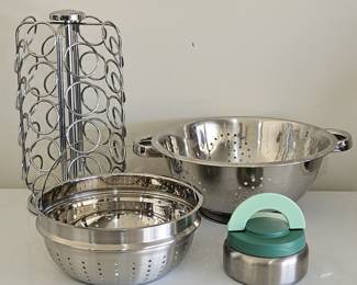 Kitchen Stainless Spice Rack, Steamer Basket, etc.