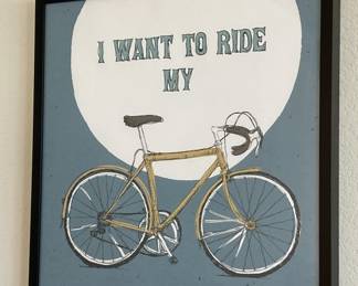 I Want To Ride My Bike Framed Wall Art Sign