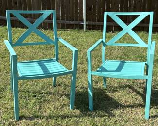 Pair Outdoor Turquoise Patio Chairs by Threshold
