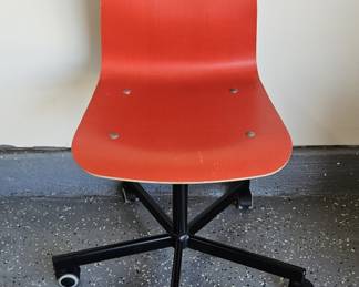 Red Wooden Rolling Office Chair from Ikea