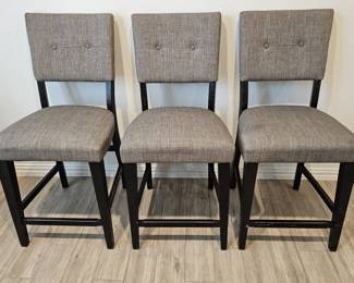 Wooden w/ Upholstered Seat & Back Counter Stools