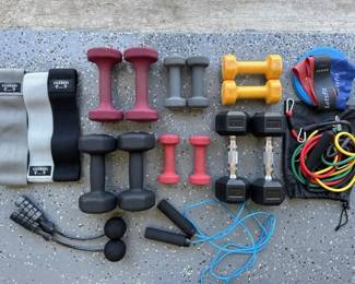 Home Exercise Equipment: Dumbbells & Jump Ropes