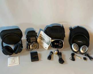 Electronics Bundle Bose Letscom Headphones, Samsung Camcorder, Sony Cybershot Camera