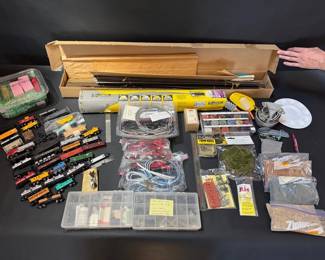 Large HO Scale Model Train Lot Engines, Tracks, Scenery Wiring Accessories