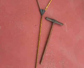 Vintage Railroad Messenger Delivery System Wooden Hoop Catching Arm Set