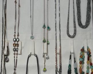 10 Piece Necklace Collection Chains, Beads, And Pendants