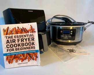 Cosori Air Fryer Hamilton Beach Programmable Slow Cooker Bundle w Cookbook