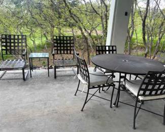 Metal Patio Table With Four Chairs matching Pair Of Lounge Chairs