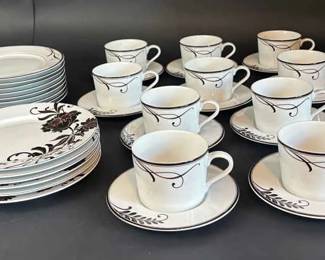 Beautiful Mikasa Cocoa Blossom Dessert And Salad Plates, Cups And Saucers