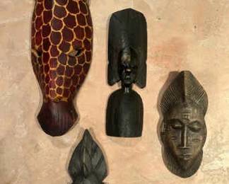 Handcrafted African Carved Mask and Sculpture Collection