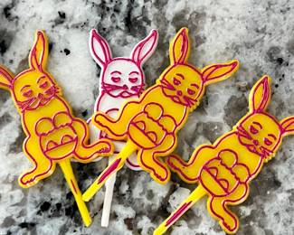 Grumpy bunny vintage cake toppers