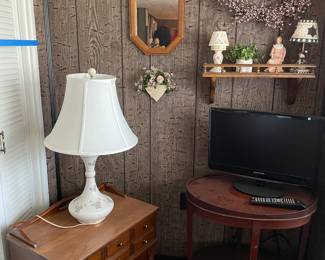 Tables, TV, lamp, decor