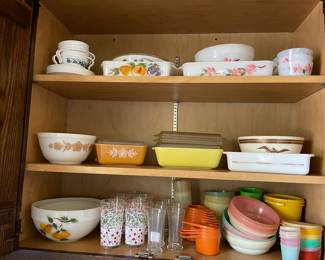 Great vintage dishes and Tupperware