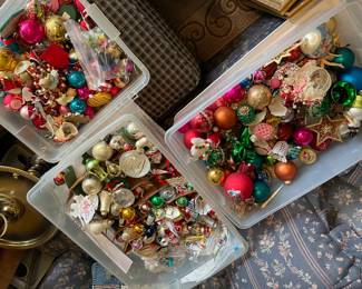Lots of Christmas ornaments