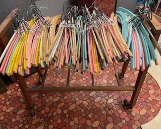 Rolling cart and wood hangers