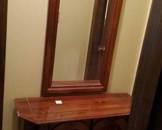 Cabinet and Mirror