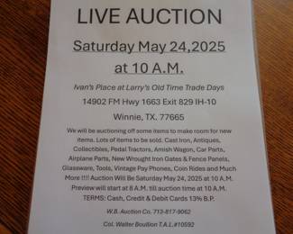 LIVE PUBLIC AUCTION !!!!