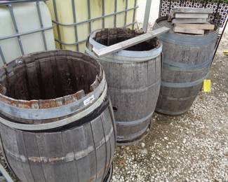 ANTIQUE WOOD BARRELS