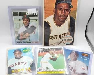 VINTAGE MAYS, CLEMENTE AND McCOVEY CARDS