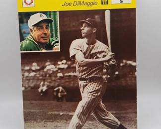 1977 JOE DIMAGGIO CARD. PRINTED IN JAPAN. CLEAN