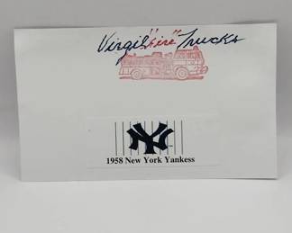 VIRGIL TRUCKS AUTOGRAPH. 1958 YANKEES PLAYER