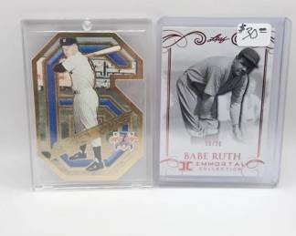 MICKEY MANTLE BABE RUTH CARD LOT. DIE CUT