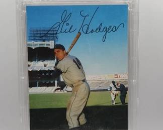 1953 GIL HODGES PSA 9 POSTCARD. RARE