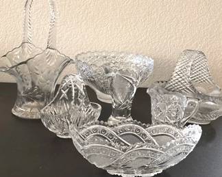 Cut Crystal Baskets And Bowls
