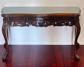 Vintage Wood Carved Entry Table