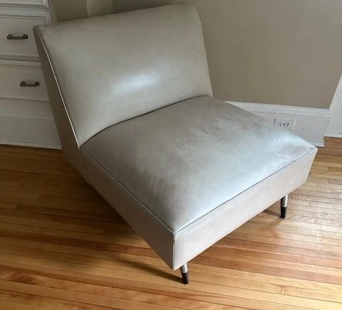 Room & Board McCreary Modern Leather Slipper Chair.