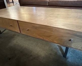 Crate & Barrel 4 drawer coffee table, 55"x24".
