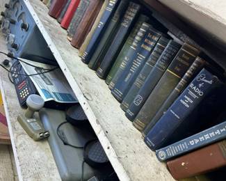 Vintage books, car repair, engineering, Raytheon, old school books from the early 1900s.