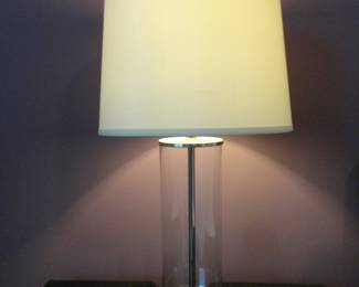 LAUREN Glass Cylinder Chrome Tube Table Lamps