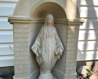Stone Mary Statute in Grotto