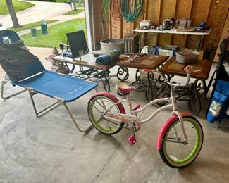 Huffy bike, Wrgo Chair, Coffee Table and 2 End Tables…