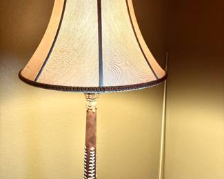 Lovely pair of wood tone lamps