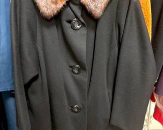 Mink trim Coat