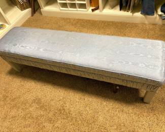 Blue moire bench