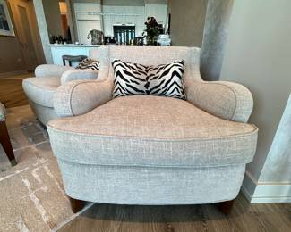 Century Essentials Armchairs (Retail $2500) in neutral fabric in excellent condition $500 each. Measures 30"H x 32"W x 32"D. Call Patty (or text) with offers to buy and setup a pickup. We will make pickup easy for you! 847-772-0404.