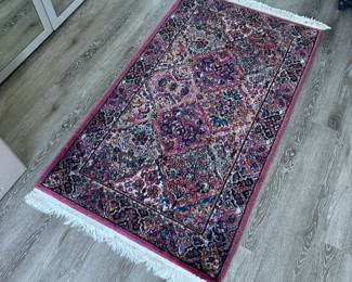 Karastan small are a rug measures 64" long (including fringe) x 34" wide. $175. Call Patty (or text) with offers to buy and setup a pickup. We will make pickup easy for you! 847-772-0404.