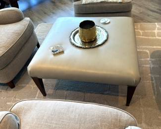 Overview of custom coffee table and carpet with Century chairs. Call Patty (or text) with offers to buy and setup a pickup. We will make pickup easy for you! 847-772-0404.