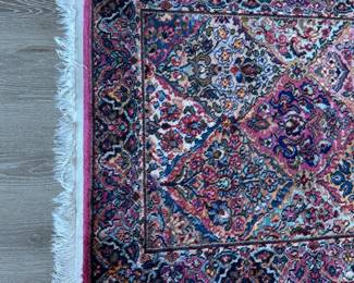 Karastan small are a rug measures 64" long (including fringe) x 34" wide. $175. Call Patty (or text) with offers to buy and setup a pickup. We will make pickup easy for you! 847-772-0404.