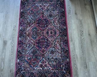 Karastan small are a rug measures 64" long (including fringe) x 34" wide. $175. Call Patty (or text) with offers to buy and setup a pickup. We will make pickup easy for you! 847-772-0404.