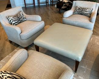 Century chairs with custom made coffee table/bench and rug. Call Patty (or text) with offers to buy and setup a pickup. We will make pickup easy for you! 847-772-0404.
